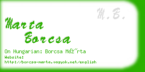 marta borcsa business card